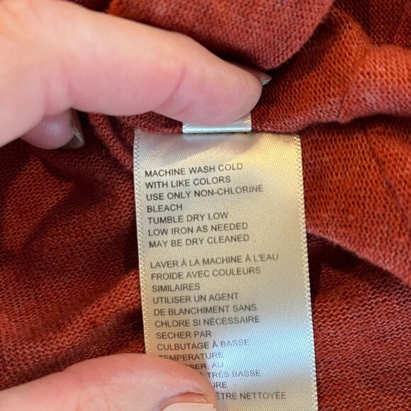 Free People We the Free Orange Rust Turtleneck Funnel Neck Knit Top Large - Picture 11 of 11